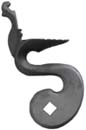 Cock, right, wax cast steel, 1.4" throw, tapped 1/4-28